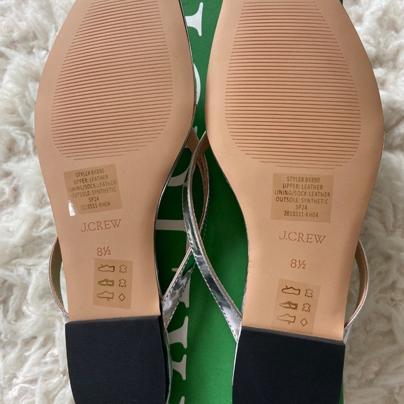 J. Crew  Thong Sandals - Metallic Silver - size 8.5 - Picture 2 of 3